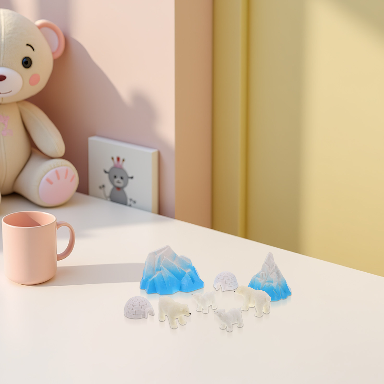 8Pcs Mini Resin Polar Bears Ar - Resin Crafts ulasan dan harga