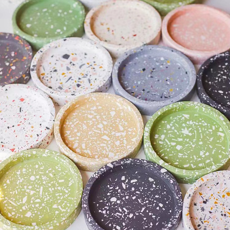 Round Tray Cement Molds Silico - Coaster Mold Round ulasan dan harga