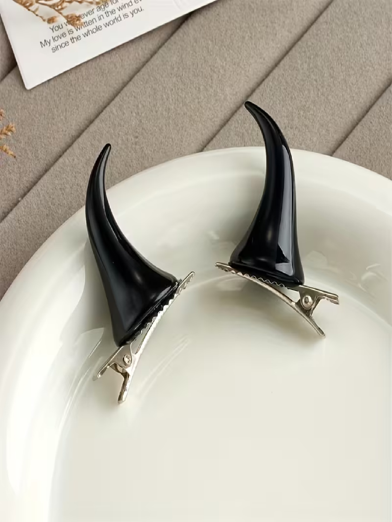 2-piece set, red horn hair cli - Resin Craft Ideas ulasan dan harga