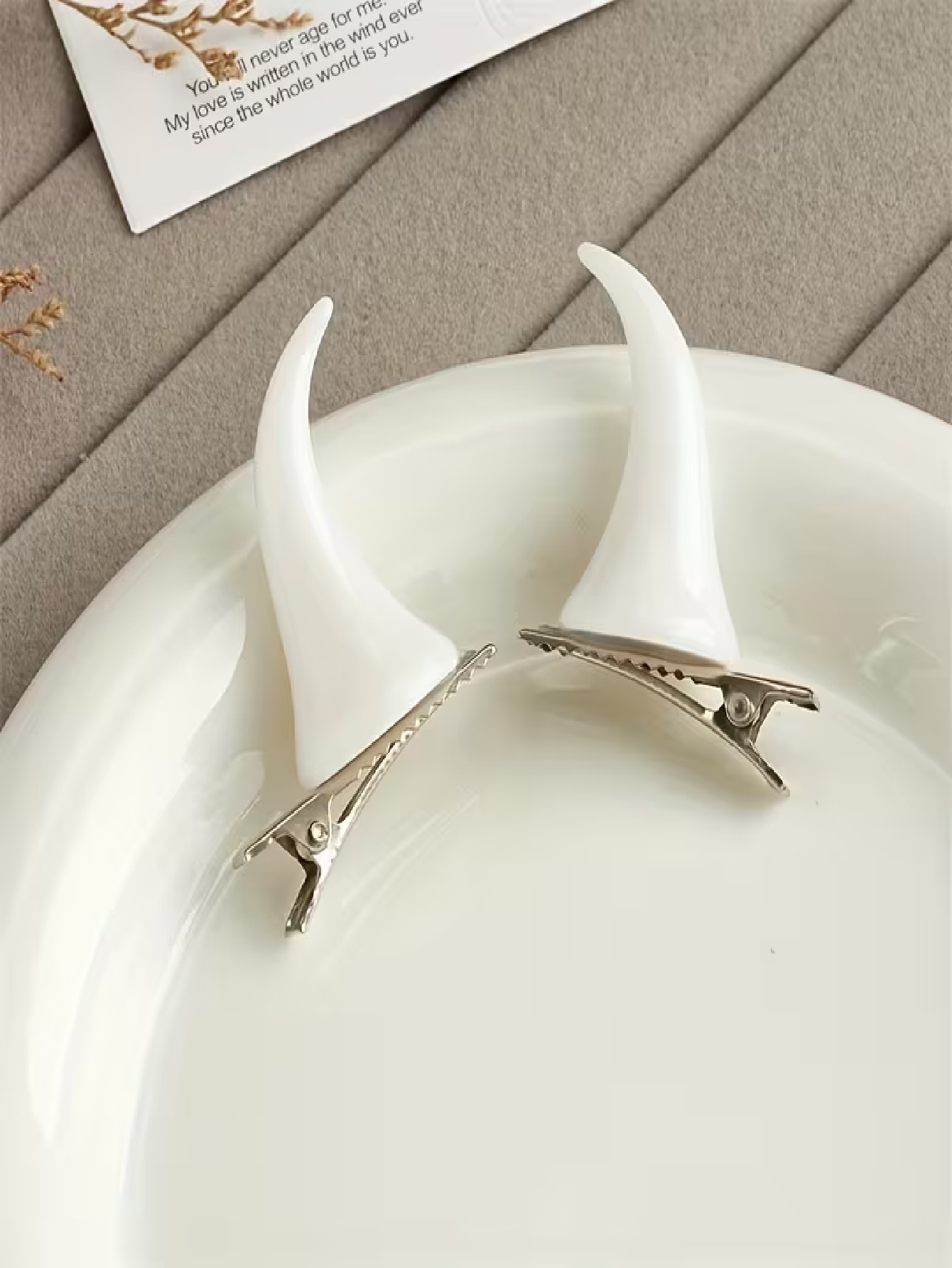 2-piece set, red horn hair cli - Resin Craft Ideas ulasan dan harga