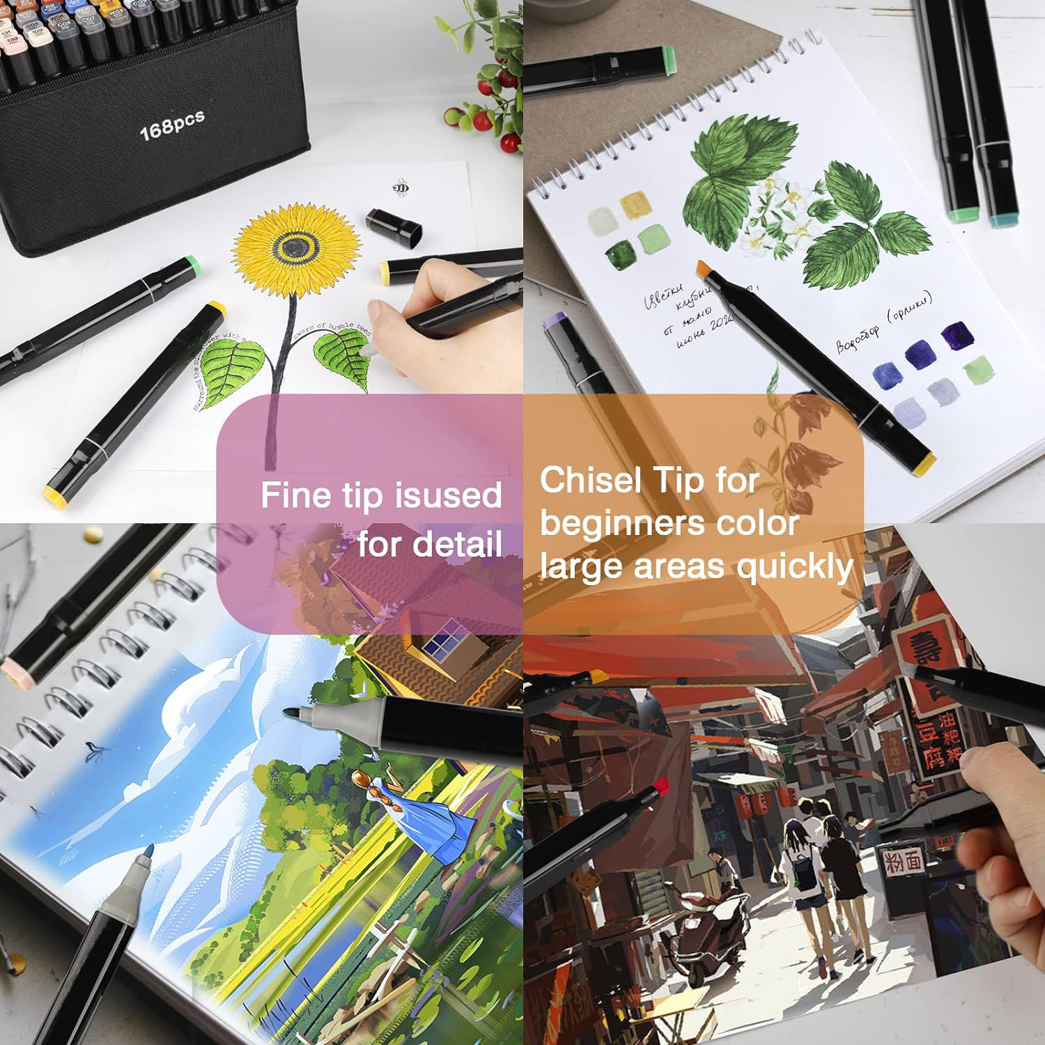 24/48/80/120/168/262 Colors Pr - Copic Marker Sketch ulasan dan harga
