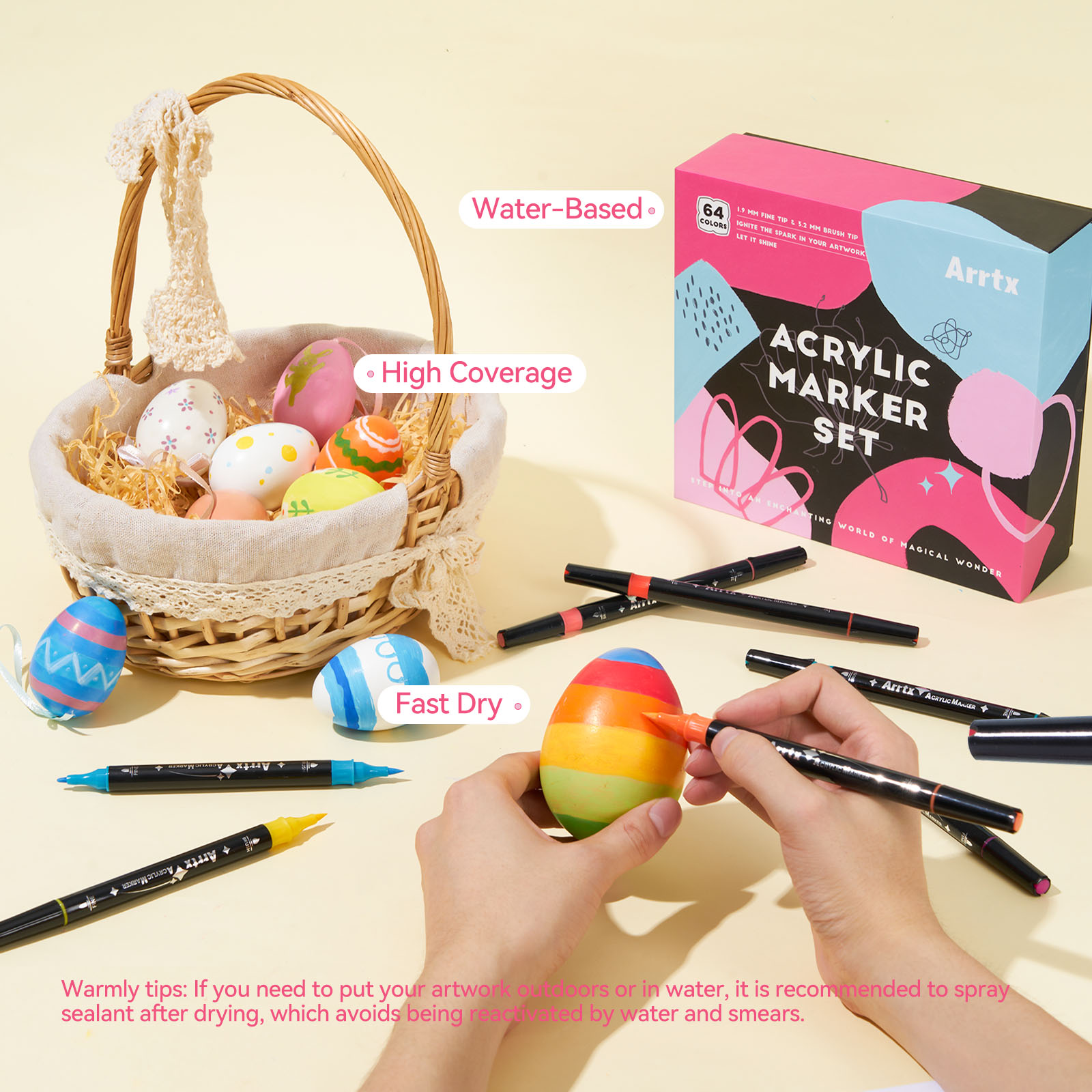 Arrtx 64 Colors Acrylic Paint  - Copic Marker Classic ulasan dan harga
