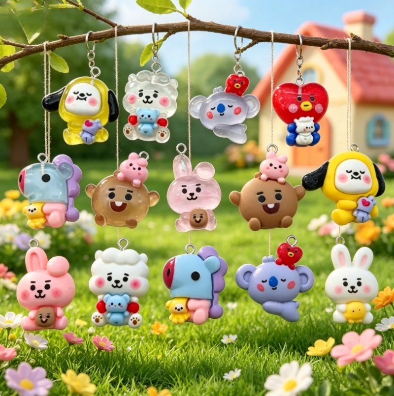 7pcs BT21 Resin Cartoon Charm  - Resin Craft Material ulasan dan harga