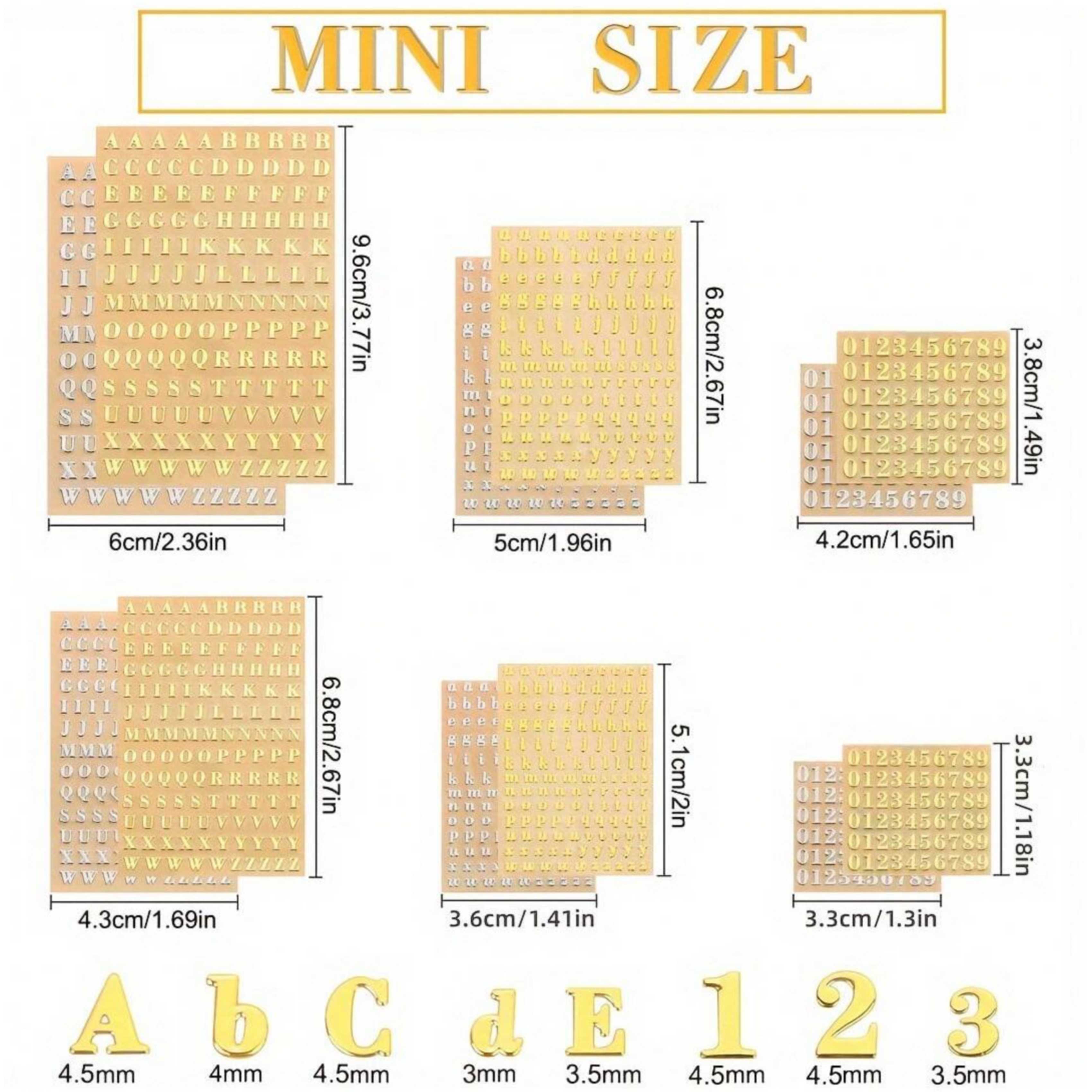 12 Letter Resin Stickers, Mini - Gold Foil Flakes ulasan dan harga