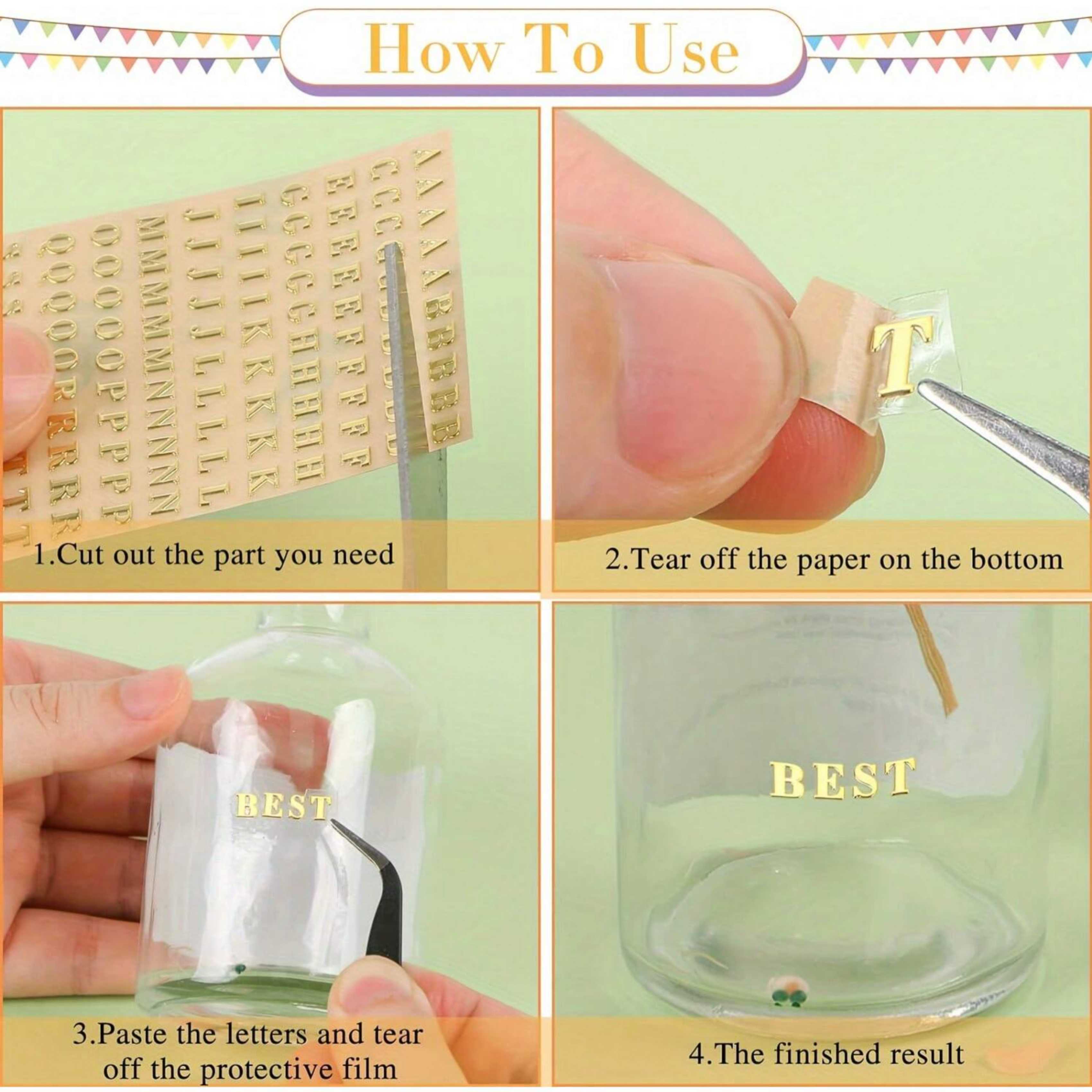 12 Letter Resin Stickers, Mini - Gold Foil Flakes ulasan dan harga
