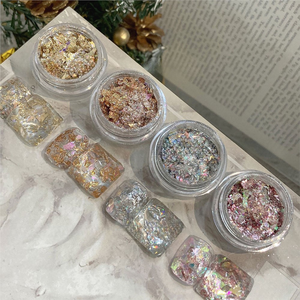 4jars Sparkly Gold Silver Foil - Gold Foil Flakes ulasan dan harga