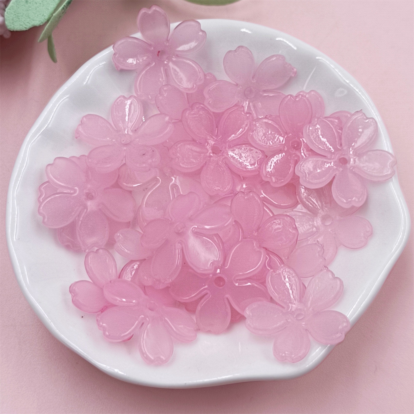 20pcs Resin Sakura Flower Bead - Flower Preservation Resin ulasan dan harga