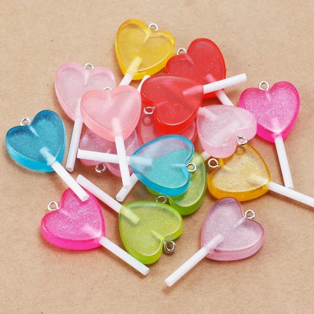 10Pcs Kawaii Sparkly Heart Lol - Resin Craft Material ulasan dan harga