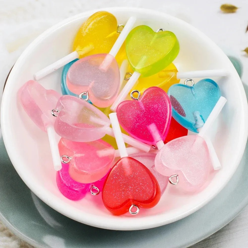 10Pcs Kawaii Sparkly Heart Lol - Resin Craft Material ulasan dan harga