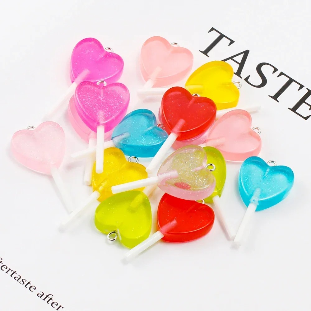 10Pcs Kawaii Sparkly Heart Lol - Resin Craft Material ulasan dan harga