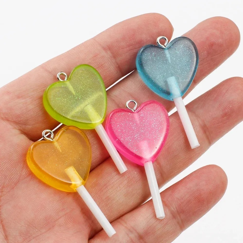 10Pcs Kawaii Sparkly Heart Lol - Resin Craft Material ulasan dan harga