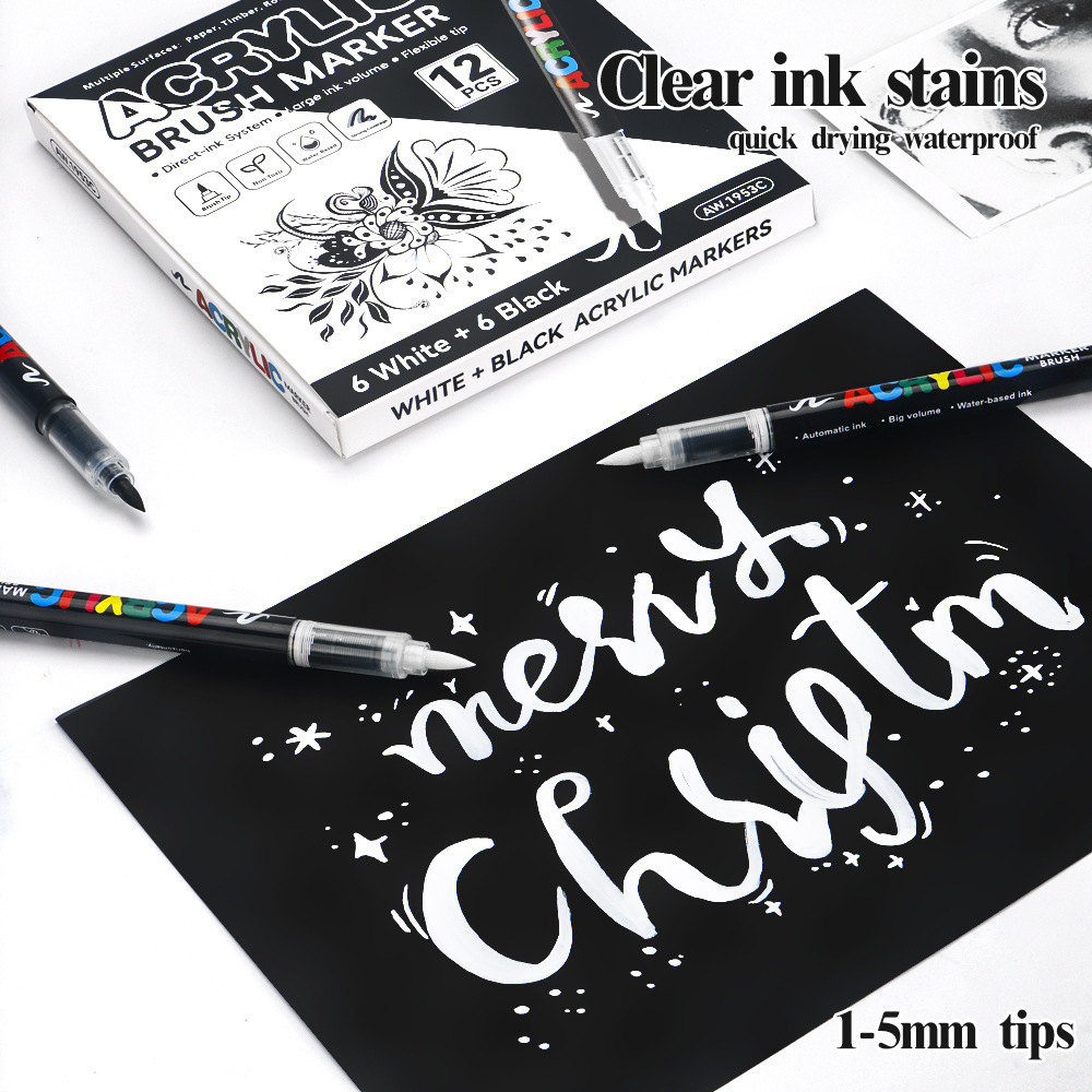 12Pcs Black/White Premium High - Copic Marker Sketch ulasan dan harga