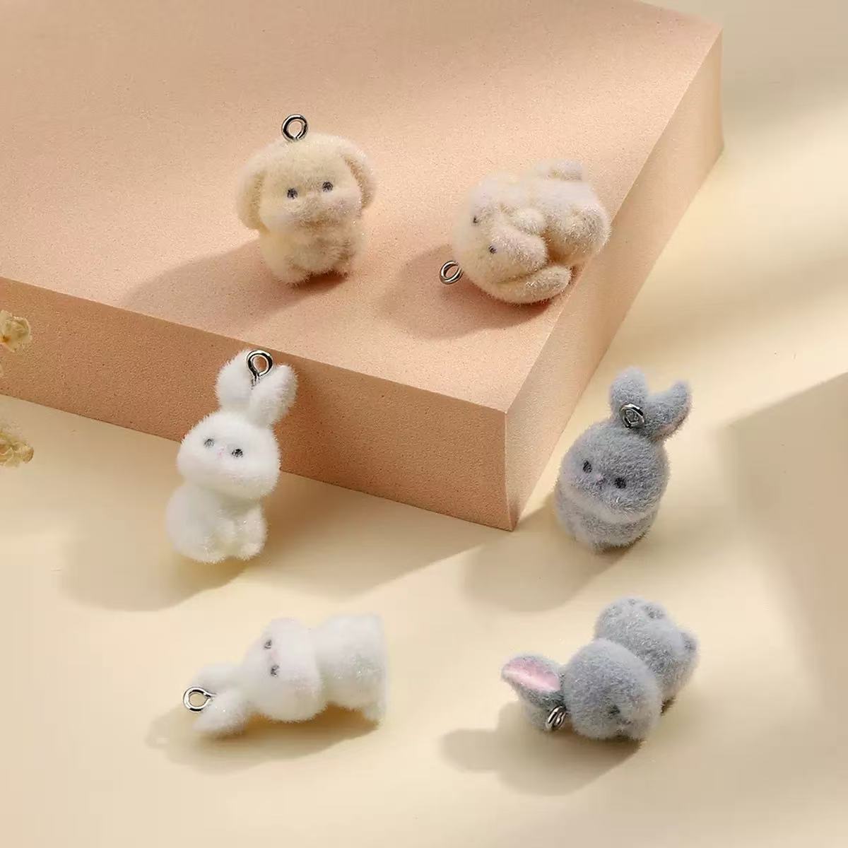 10pcs Flocking Little Rabbit R - Resin Craft Projects ulasan dan harga