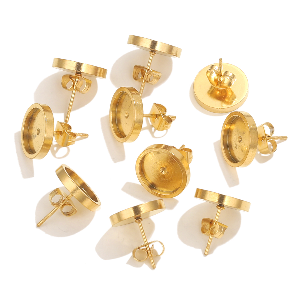 10pcs Stainless Steel Gold Ear - Resin Jewelry Kit ulasan dan harga